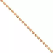 Cadena de latón con pedrería de cristal tallado de 2,10 mm - Dorado - Color albaricoque, 50 cm