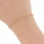 Cadena de latón con pedrería de cristal tallado de 2,10 mm - Dorado - Color albaricoque, 50 cm