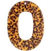 Colgante hueco ovalado de acetato 47x34 mm - Marrón terrazo - Negro x1