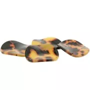 Colgante redondo de acetato ondulado 34 mm - Escama de tortuga - Marrón - Negro x1