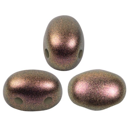 Cuentas de vidrio Samos® de Puca® 7x5 mm - Cobre de Polinesia x10g