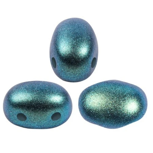 Cuentas de vidrio Samos® by Puca® 7x5 mm - Esmeralda de Polinesia x10g