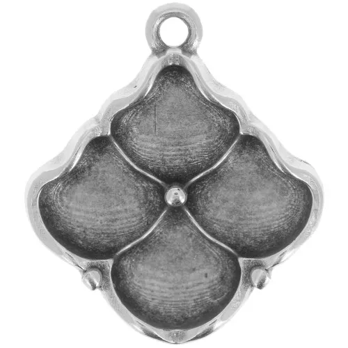 Platillo - Charm para Ginko Duo perla 20x18 mm - Manalis - Plata envejecida x1