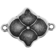 Platillo - Inserto para cuentas Ginko Duo 24x18 mm - Kalogeri - Plata envejecida