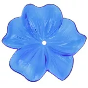 Colgante Flor 23 mm en resina transparente - Azul cobalto x1