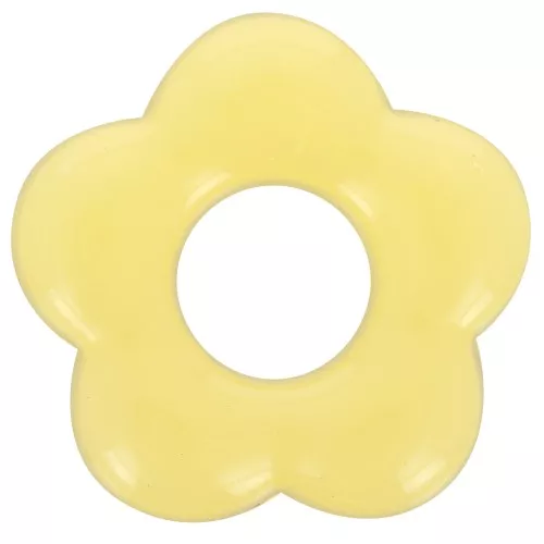 Colgante flor acrílico translúcido 20 mm - Amarillo x1