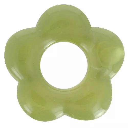 Colgante flor acrílico translúcido 20 mm - Oliva mármol x1