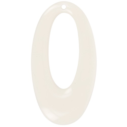 Colgante calado ovalado de resina opaca 47x26 mm - Marfil x1