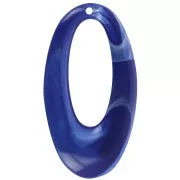 Colgante oval empotrado de resina opaca 47x26 mm - Mármol azul real x1