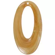 Colgante ovalado calado de resina translúcida 47x26 mm - Mármol ámbar x1