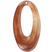 Colgante calado ovalado de resina 47x26 mm - Naranja jaspeado x1