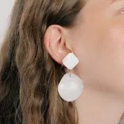 Cabujones de nácar diamante 22x22 mm Natural x2