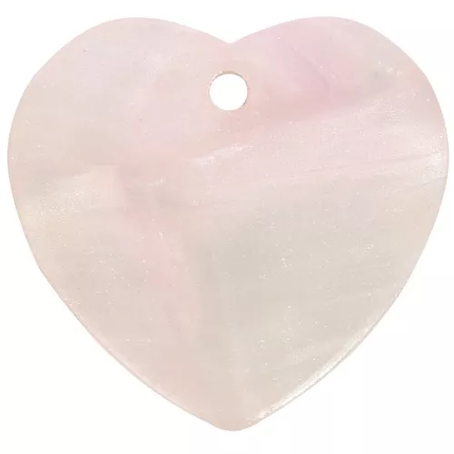 Corazón de lentejuelas 15x16,5 mm en acetato - Perla rosa claro x1