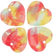 Lentejuela acrílica corazón 15x16,5 mm - Rojo carey - Azul x1