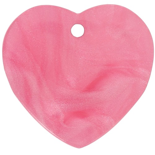 Lentejuela corazón acrílico 15x16,5 mm - Perla rosa x1
