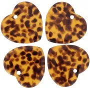 Corazón de lentejuelas 15x16,5 mm en acetato - Marrón terrazo - Negro x1