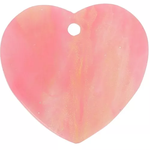 Corazón de lentejuelas 15x16,5 mm en acrílico - Rosa jaspeado purpurina x1