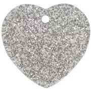 Sequins - Lentejuela corazón acrílico 15x16,5 mm - purpurina plateada x1 Lentejuela corazón acrílico 15x16,5 mm - purpurina plateada x1