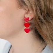 Entrepieza corazón acrílico 15x16,5 mm - Azul jaspeado - Blanco x1