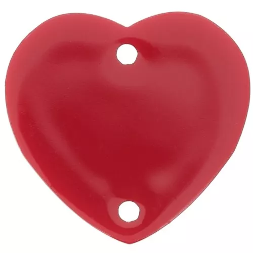 Entrepieza de corazón acrílico 15x16,5 mm - Rojo x1
