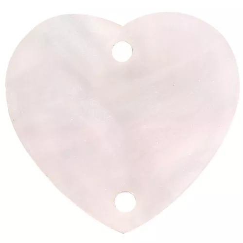 Entrepieza corazón acetato 15x16,5 mm - Perla rosa claro x1