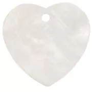 Lentejuela corazón 15x16,5 mm - Blanco nacarado x1
