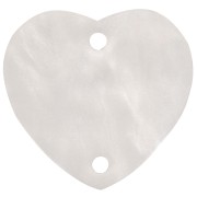 Entrepieza acrílico corazón 15x16,5 mm - Blanco nacarado x1