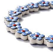 Cuenta flor de cerámica 17 mm - Bleuet x1