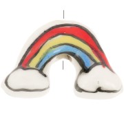 Cuenta arco iris de cerámica 12x18 mm - Multicolor x1|raw }}