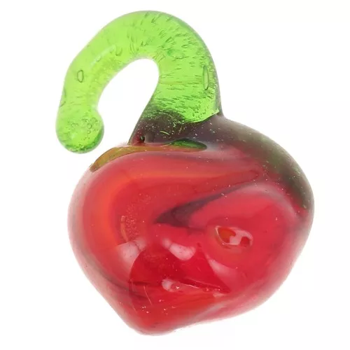 Dije de manzana de cristal 12 mm - Rojo - Verde x1