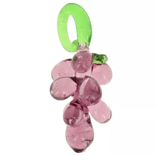 Colgante de cristal racimo de uvas 27x12 mm - Violeta - Verde x1