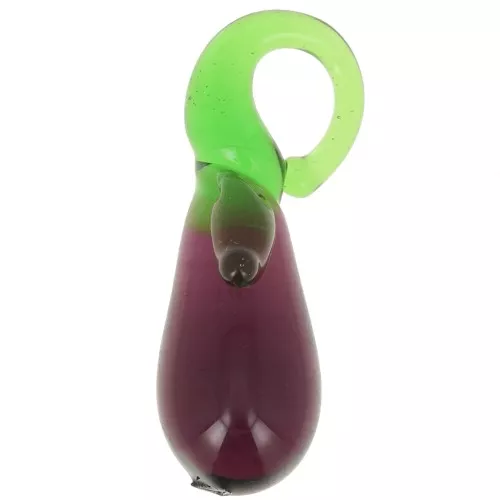Colgante de cristal berenjena 24x8 mm - Violeta - Verde x1