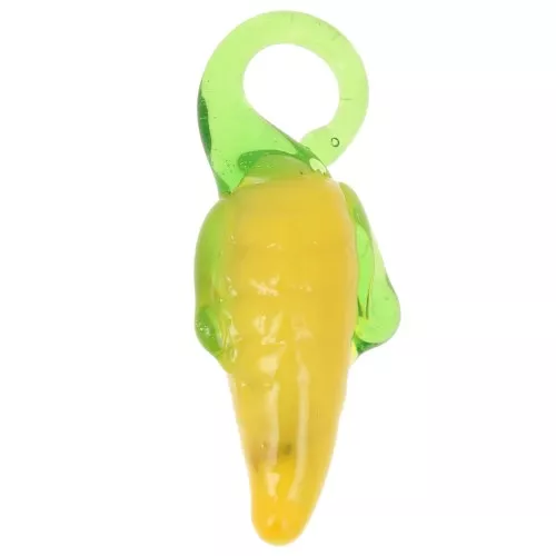 Charm de maíz de cristal 25x7 mm - Amarillo - Verde x4