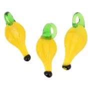 Charm de plátano de cristal 31x12 mm - Amarillo - Verde x1