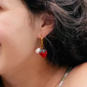 Perla de cristal 12x8 mm - Roja x1