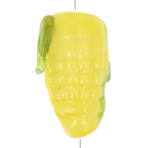 Cuenta de maíz de cristal 17x8,5 mm - Amarillo x1