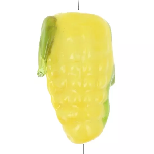 Cuenta de maíz de cristal 17x8,5 mm - Amarillo x1