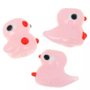 Cuenta de cristal con forma de pato, 19,5 x 16 mm - Rosa x1