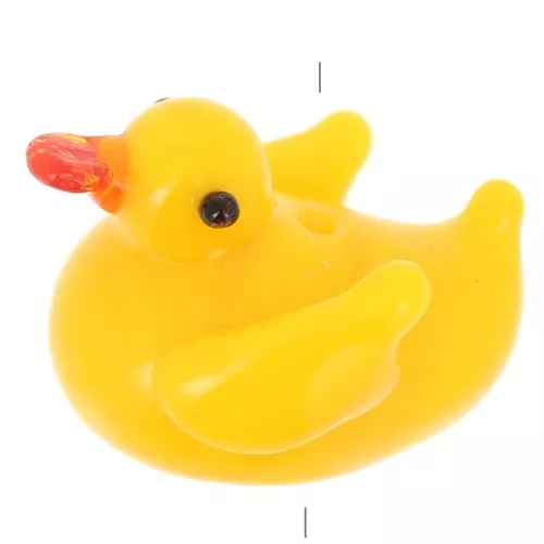 Cuenta de cristal pato 13x15 mm - Amarillo x1