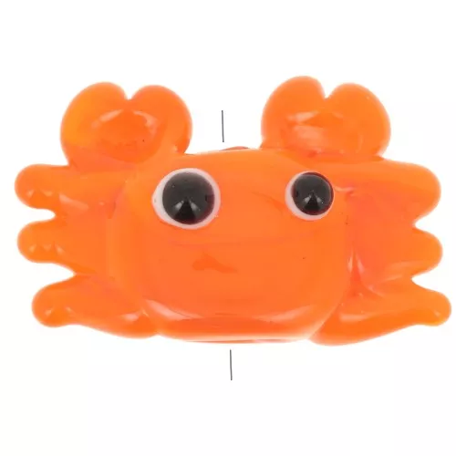 Cuenta de vidrio cangrejo 15x22 mm - Naranja x1