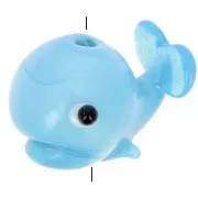 Cuenta de vidrio ballena 14x19 mm - Azul x1