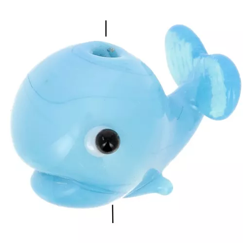 Cuenta de vidrio ballena 14x19 mm - Azul x1