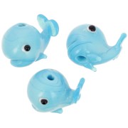 Cuenta de vidrio ballena 14x19 mm - Azul x1