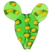 Cuenta de vidrio cactus 25x22 mm - Verde - Amarillo x1|raw }}