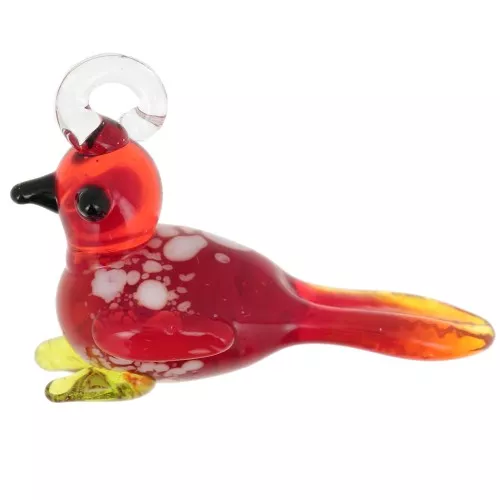 Colgante de cristal pájaro 22x29 mm - Rojo x1