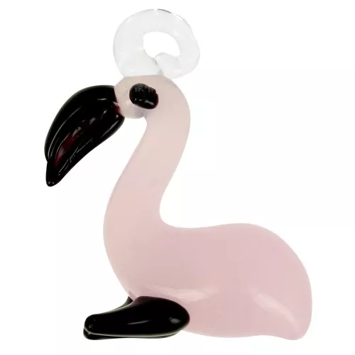 Colgante de Vidrio Flamenco Rosa 26x20 mm - Rosa x1
