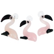 Colgante de Vidrio Flamenco Rosa 26x20 mm - Rosa x1