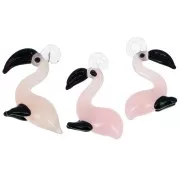 Colgante de Vidrio Flamenco Rosa 26x20 mm - Rosa x1