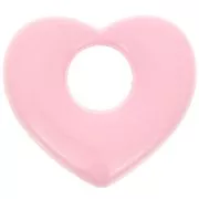 Colgante corazón latón 16x18 mm - Rosa x1