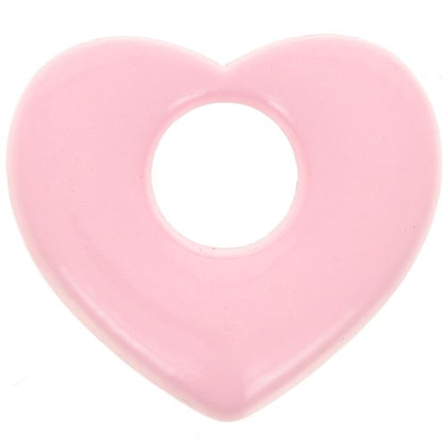 Colgante corazón latón 16x18 mm - Rosa x1